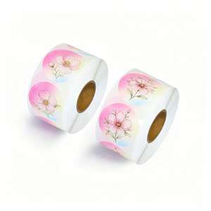 สติกเกอร์ความร้อนสีกลมขนาด 50 มม., ม้วนสติกเกอร์สีกลม, สติกเกอร์ขอบคุณสำหรับบรรจุภัณฑ์ - Product Image 2