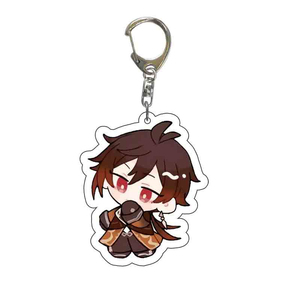 Llavero de acrílico con dijes de personajes de anime y videojuegos Genshin Impact: <span class=keywords><strong>Kunikuzushi</strong></span>, Morax, Kaeya, Xiao, Hu Tao, Tartaglia, insignia y colgante de dibujos animados - Product Image 3