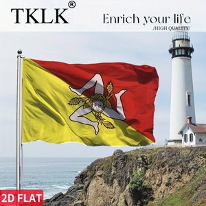 <span class=keywords><strong>Bandera</strong></span> Siciliana de Poliéster de 150*90cm, Diseño Italiano, Decoración para Jardín y Patio Exterior, Diseño Plano 2D, Suministro de Fábrica - Product Image 4
