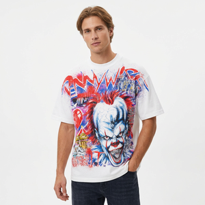 T-shirt blanc à manches courtes pour homme, imprimé personnalisé, coupe classique, col roulé, formel, 100% coton, tissu tricoté - Product Image 6