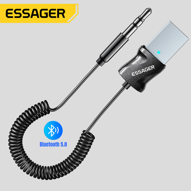 Essager EB01-3 3.5mm Aux Audio Adapter Wireless Cable Usb Blue Tooth 5.0 Audio Transmitter Receiver Adapter