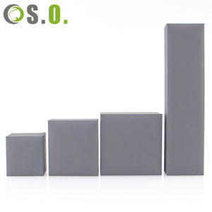 Factory Custom LOGO Luxury Velvet <b>Ring</b> Jewellery Packaging <b>Box</b> Bracelet Necklace Pendant Earrings Gray PU Leather Jewelry <b>Box</b> - Product Image 1