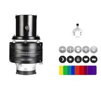 Kit optique conique KAMPHO Bowens Mount, Snoot de projection lumineuse Bowens Mount pour photographie avec 10 gobos et 8 gels de couleur