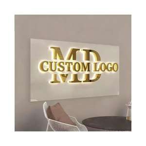 Letrero Luminoso Personalizado con Logotipo Retroiluminado, Letrero con Logotipo de Salón de Belleza Personalizado, Letrero LED Iluminado para Recepción, Señalización de Pared - Product Image 1