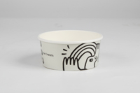 Cuenco de papel redondo de bambú blanco Kraft a prueba de fugas con logotipo personalizado para ensaladas para opciones de comedor saludables