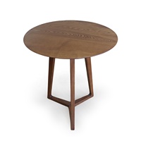 Table d'appoint ronde en bois massif de style nordique, table d'appoint en bois à 3 pieds, petite table basse pour salon, chambre à coucher