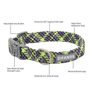 Kerah anak anjing dapat diatur, sedang besar untuk cincin Choker anjing tahan lama reflektif nilon hewan peliharaan kerah kucing bernapas Bulldog Harness - Product Image 5