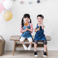 Celemek Katun Bbq Biru Kustom Promosi untuk Anak-anak Celemek Anak-anak Celemek Dapur Lucu Anak-anak