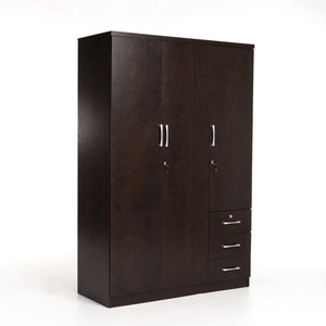 Chambre à coucher facile à assembler design de <span class=keywords><strong>casier</strong></span> étanche <span class=keywords><strong>blanc</strong></span> 3 portes ensemble de vêtements en bois avec trois tiroirs, <span class=keywords><strong>armoire</strong></span> <span class=keywords><strong>armoire</strong></span> - Product Image 4