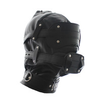 Masque de fétichisme intégral en cuir pour femme, collier BDSM, cagoule en latex pour jeu de rôle sexuel gay, cagoule de chien esclave