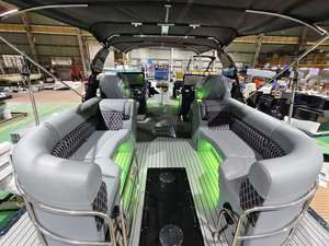 2025 nuevo barco pontón deportivo de fibra de vidrio de lujo precio de fábrica 22 pies 25 pies Tritoon de aluminio para venta al por mayor, fiesta y ocio de pesca - Product Image 6