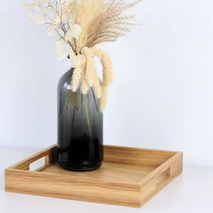 Artisanat en bois Plateau de service rectangulaire en bois Ensemble de 3 Finition naturelle Multifonctionnel Thé Café Petit-déjeuner Nourriture au prix le plus bas - Product Image 5