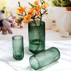 Vase Simple Glass Nordic Style Creative Transparent Living Room Water Lily Rich Bamboo Flower Arrangement Decorations Home Decor