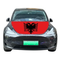 Couverture nationale abordable de capot de voiture drapeau Albanie couverture de moteur de voiture drapeau vente directe d'usine tissu polyester