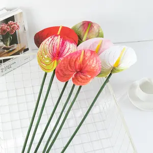 Toque real flor artificial anthurium flor para decoração