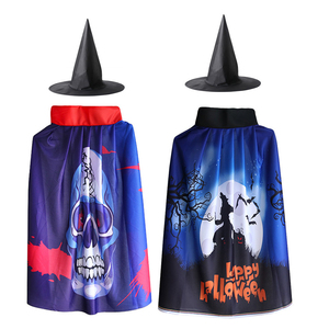 Capa <span class=keywords><strong>de</strong></span> Superhéroe con Estampado 3D <span class=keywords><strong>de</strong></span> Calabaza y Calavera, Disfraz <span class=keywords><strong>de</strong></span> Bruja con Capa y Sombrero para Niños y Niñas, Disfraz <span class=keywords><strong>de</strong></span> Halloween - Product Image 2