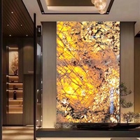 Panneau mural décoratif rétroéclairé en onyx bleu alabaste artificiel de qualité supérieure, panneau en pierre translucide
