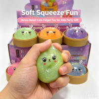 Jouet Squishy Mystère Arc-en-ciel en forme de Boulette Scintillante avec Boîte Surprise, Doux à Presser, Sensoriel, Anti-stress, Cadeaux