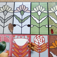 Carreaux muraux en céramique émaillée motif floral, style français rétro moderne et simple, pour salle de bain, cuisine, balcon, entrée et moulures murales