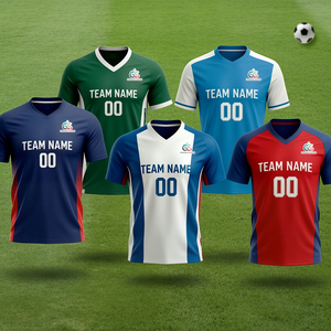 Maillot de football personnalisé <span class=keywords><strong>en</strong></span> gros, maillot de <span class=keywords><strong>foot</strong></span> respirant à séchage rapide, nom, numéro et logo d'équipe personnalisés - Product Image 1