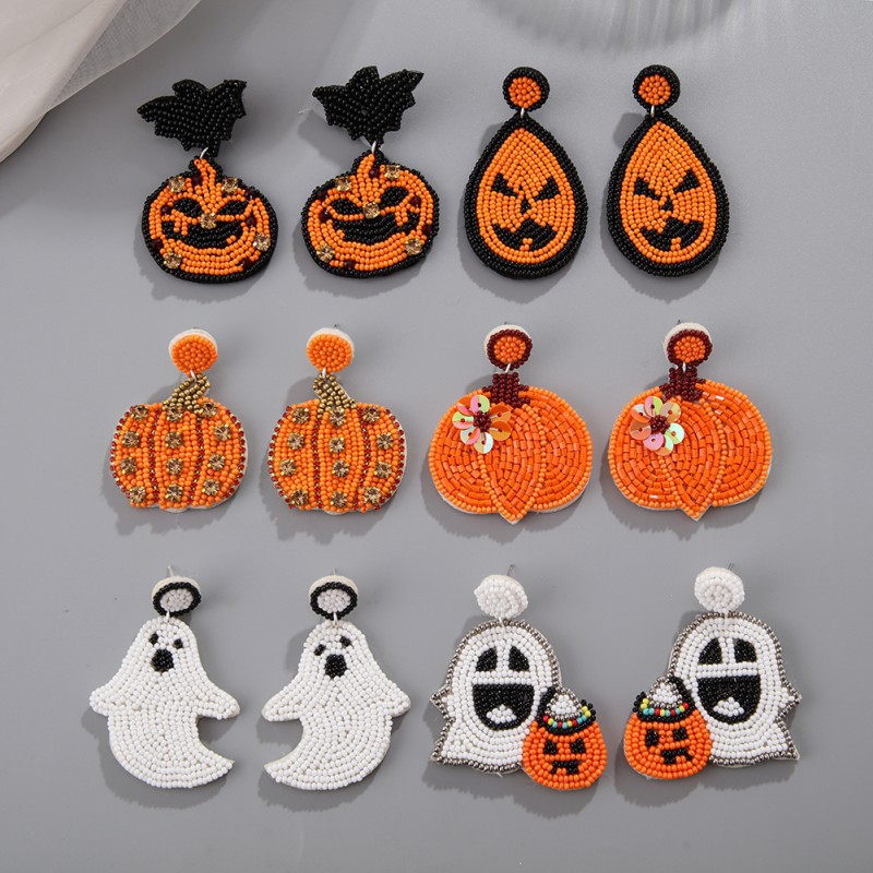 Orecchini di Halloween a forma di zucca fantasma, orecchini da