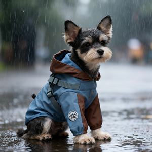 कुत्तों और बिल्लियों के लिए वाटरप्रूफ आउटडोर शीतकालीन वर्षाकोट ठोस पॉलिएस्टर चार-पैर वाले टोलिंग शुल्क एक-टुकड़ा कर्षण के साथ - Product Image 5