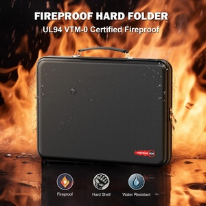 Draagbare 13-Pocket Vuurvaste <span class=keywords><strong>Document</strong></span> Organizer Hard-Shell Uitbreiden Bestand Doos Voor Documenten Laptop Paspoorten Kaarten-Zwart - Product Image 2