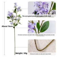 Bunga Lilac Sutra Buatan Daun Osmanthus Rangkaian Bunga Wangi untuk Dekorasi Ruang Tamu Rumah