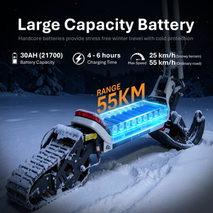 สกู๊ตเตอร์ไฟฟ้า HEZZO G63 SnowTrack 1500W แบตเตอรี่ลิเธียมถอดได้ มอเตอร์ไร้แปรงถ่าน วัสดุอลูมิเนียมอัลลอยด์ ระยะทางไกล ขับขี่ได้อย่างชาญฉลาด - Product Image 3