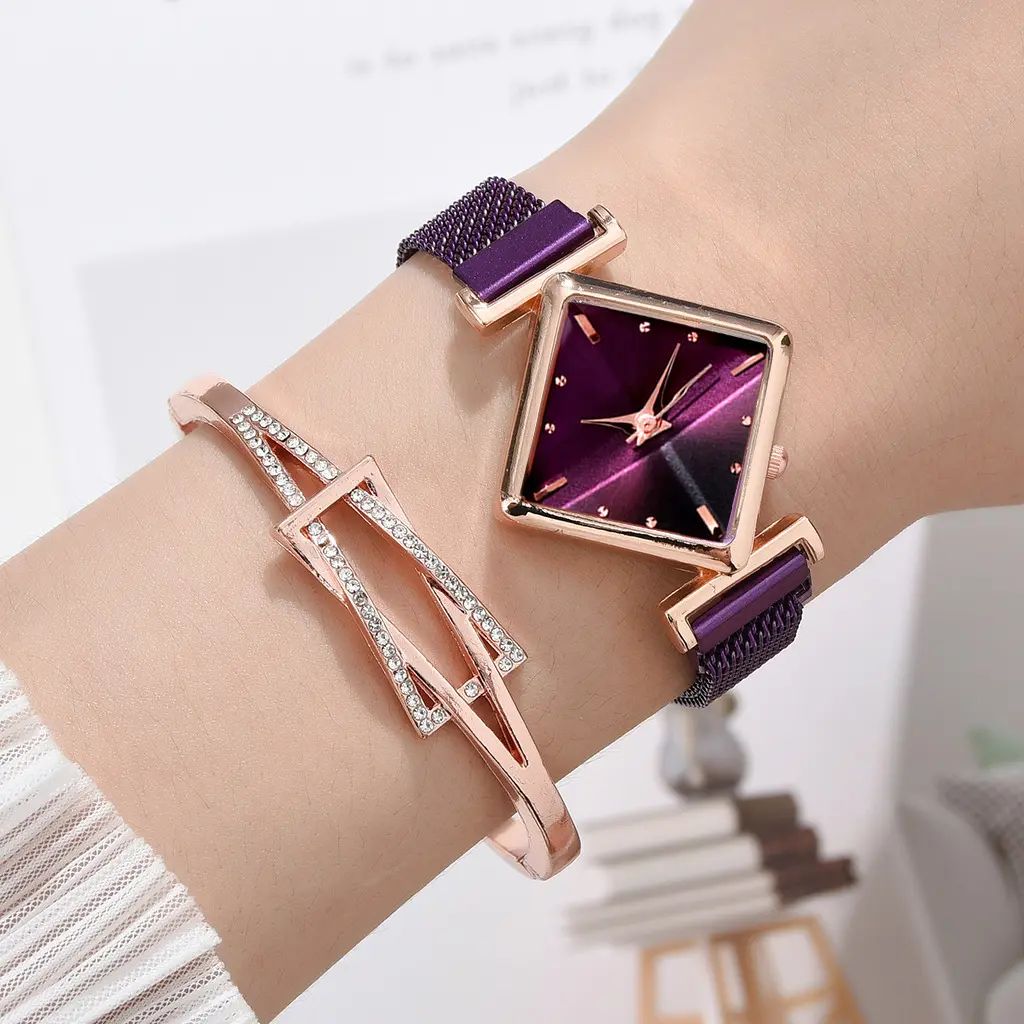 Luxury Creative Simple Quartz Watch Women's Dress Steel Mesh Watches New Clock Ladies Bracelet Watch Relogio Feminino