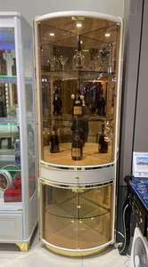 Meuble à <span class=keywords><strong>vin</strong></span> d'angle haut de gamme pour salon, rangement triangulaire en forme d'éventail avec un attrait luxueux - Product Image 3