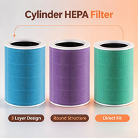 Filter Silinder Filter Hepa Filter Karbon H13 99.97 Karbon Aktif Menghilangkan Debu Asap VOCs Pengganti Filter untuk Pemurni Udara