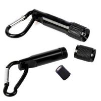 Senter LED Mini Logam Aluminium Tahan Air dengan Logo Kustom Murah, Gantungan Kunci Carabiner