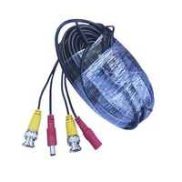 Câble Combo BNC vers DC LLHY, 4,0 mm d'épaisseur, tout cuivre, pour extension vidéo et alimentation de caméra de sécurité CCTV DVR longue portée