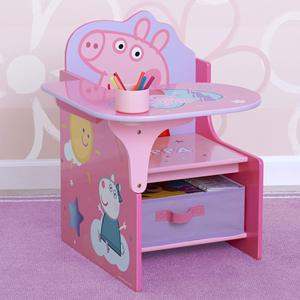 Silla de escritorio moderna de metal con diseño de <span class=keywords><strong>Peppa</strong></span> Pig para niños, con contenedor de almacenamiento para Artes <span class=keywords><strong>y</strong></span> manualidades, tiempo de merienda, tareas escolares en casa <span class=keywords><strong>y</strong></span> más - Product Image 2