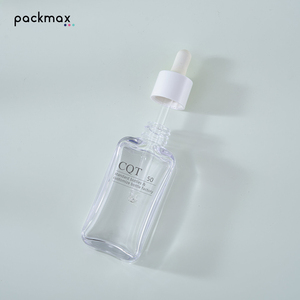 Custom PETG 30ml/50ml flat square <b>dropper</b> <b>bottles</b> for lotion, high-end empty cosmetic <b>bottles</b> - Product Image 1