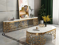 Offre Spéciale Professionnel Usine Personnalisé Moderne En Acier Inoxydable Marbre Table Basse