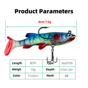 Lure 8cm/13g Long-Distance Sea & Freshwater Fishing Bag Chumbo Peixe Artificial Soft Bait Trout Alvo Atacado para Comércio Exterior - Product Image 2