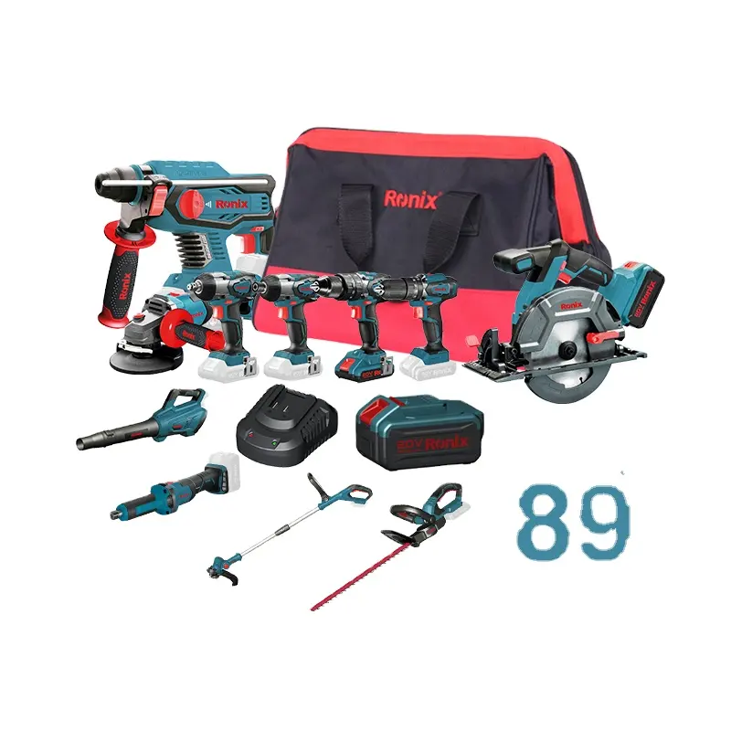 Ronix 89 Series Cordless Tool Set One Battery to Run All Brushless Impact Drill Grinder Circular Saw Wrench Rotary Hammer Blower