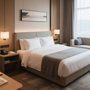 Moderne Vijf-Sterren Hotel Slaapkamer Set Meubels Massief Houten Paneel Aangepast Door Fabriek Direct Voor Woonkamer En Slaapkamer - Product Image 4