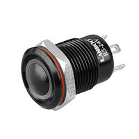 12mm en métal bouton-poussoir autobloquant interrupteur d'alimentation interrupteur étanche noir interrupteur à bouton-poussoir en métal