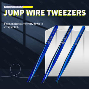 Mayuan MY-50 Pince à épiler de précision en acier inoxydable bleu à pointe fine pour <span class=keywords><strong>réparation</strong></span> <span class=keywords><strong>d</strong></span>'empreintes digitales de cavalier de carte PCB de téléphone portable - Product Image 2