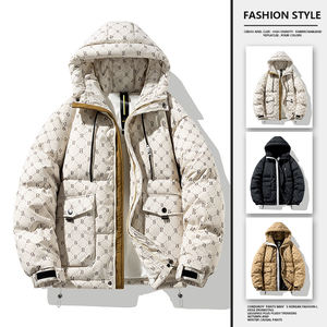 Customized logo Letter b cotton-padded <b>jacket</b> <b>men's</b> 2025 new winter <b>men's</b> coat with <b>velvet</b> padded warm hooded cotton leisure - Product Image 5