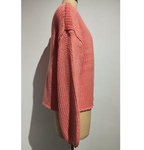 Fabricante 50% lana 50% acrílico cárdigan cuello en V logotipo personalizado manga larga Mujer cárdigan-muestra no para vender - Product Image 3