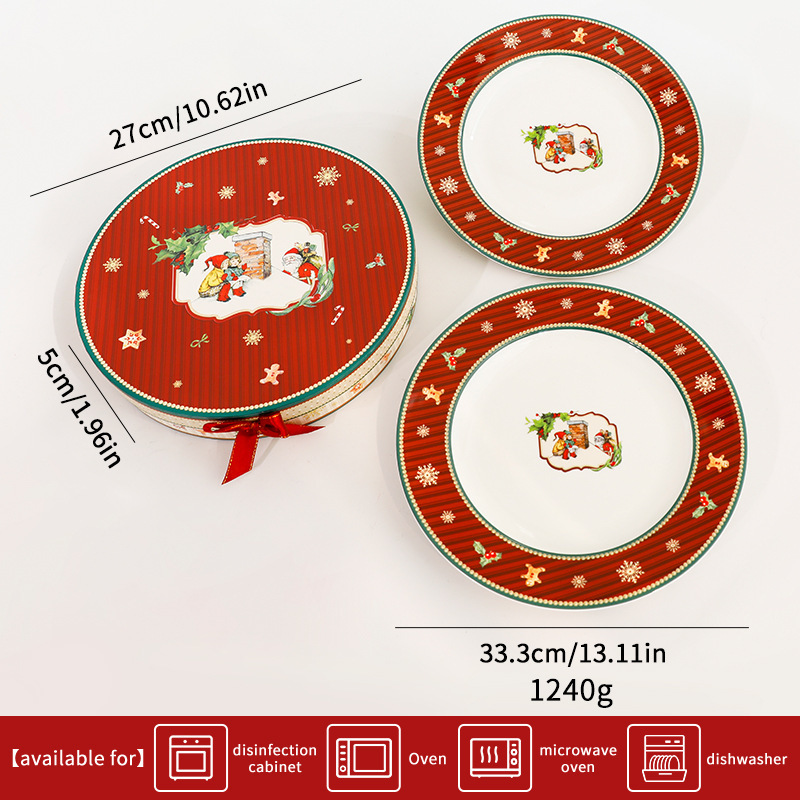 Coffret cadeau assiette plate 10 pouces (1 lot de 2 pièces)