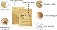 Sachets refermables personnalisés en papier kraft brun pour graines, petites enveloppes transparentes pour échantillons