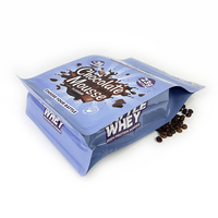 Sachet refermable mat en aluminium, sac d'emballage personnalisé, pochette à fermeture éclair verticale pour compléments sportifs et poudre de protéines lactées