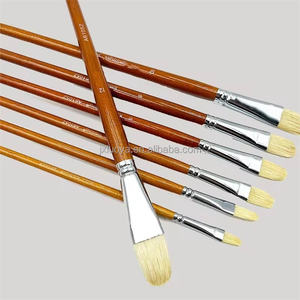 2025 mejor juego de pinceles planos de acuarela/pintura al óleo con mango rojo - Product Image 4