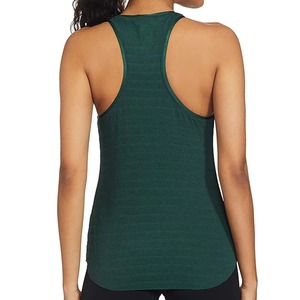 Women Solid Color Knitted <b>Halter</b> Tank <b>Top</b> Breathable Sporty Fit Regular Length <b>Green</b> 100%Cotton Front Logo Customizable - Product Image 2