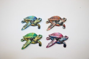 Autocollant de réfrigérateur personnalisé en forme de tortue de mer dorée de luxe, objets décoratifs, artisanat en résine, souvenirs de voyage, aimants - Product Image 2